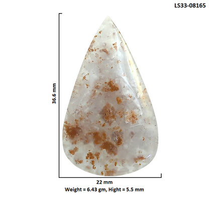 Robinson Ranch Plume Agate 22x36.6x5.5 mm Pear Shape Polished Gemstone LS33-08165