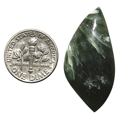 Natural Russian Seraphinite 16.7x34.6x5.5 mm Fancy Shape Polished Gemstone LS35-010166
