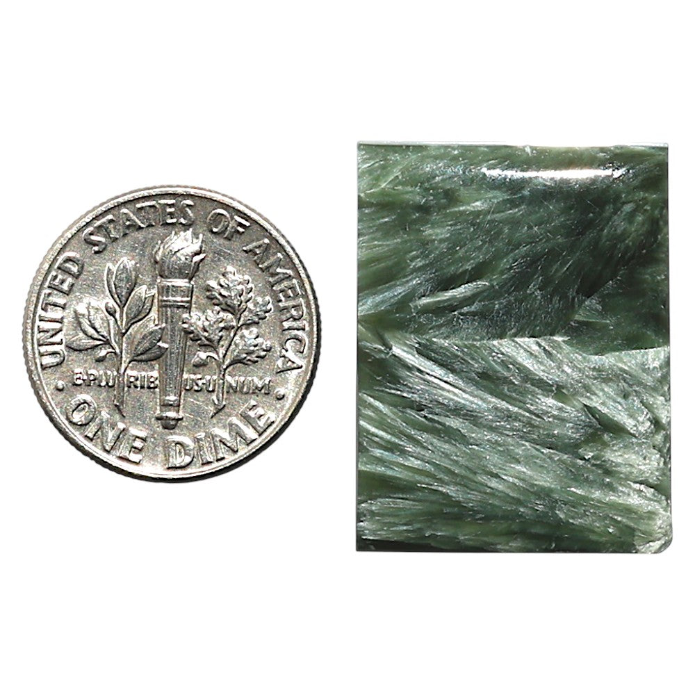 Natural Russian Seraphinite 18.1x24.35x4.7 mm Baguette Shape Polished Gemstone LS35-010177
