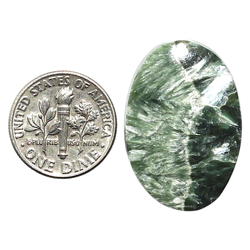 Natural Russian Seraphinite 19.3x28.2x4.5 mm Oval Shape Polished Gemstone LS35-010192