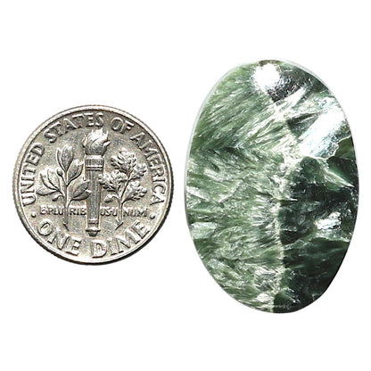 Natural Russian Seraphinite 19.3x28.2x4.5 mm Oval Shape Polished Gemstone LS35-010192