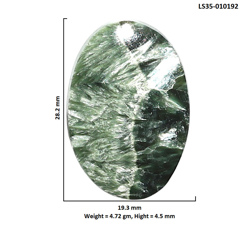 Natural Russian Seraphinite 19.3x28.2x4.5 mm Oval Shape Polished Gemstone LS35-010192
