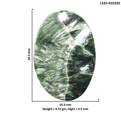 Natural Russian Seraphinite 19.3x28.2x4.5 mm Oval Shape Polished Gemstone LS35-010192