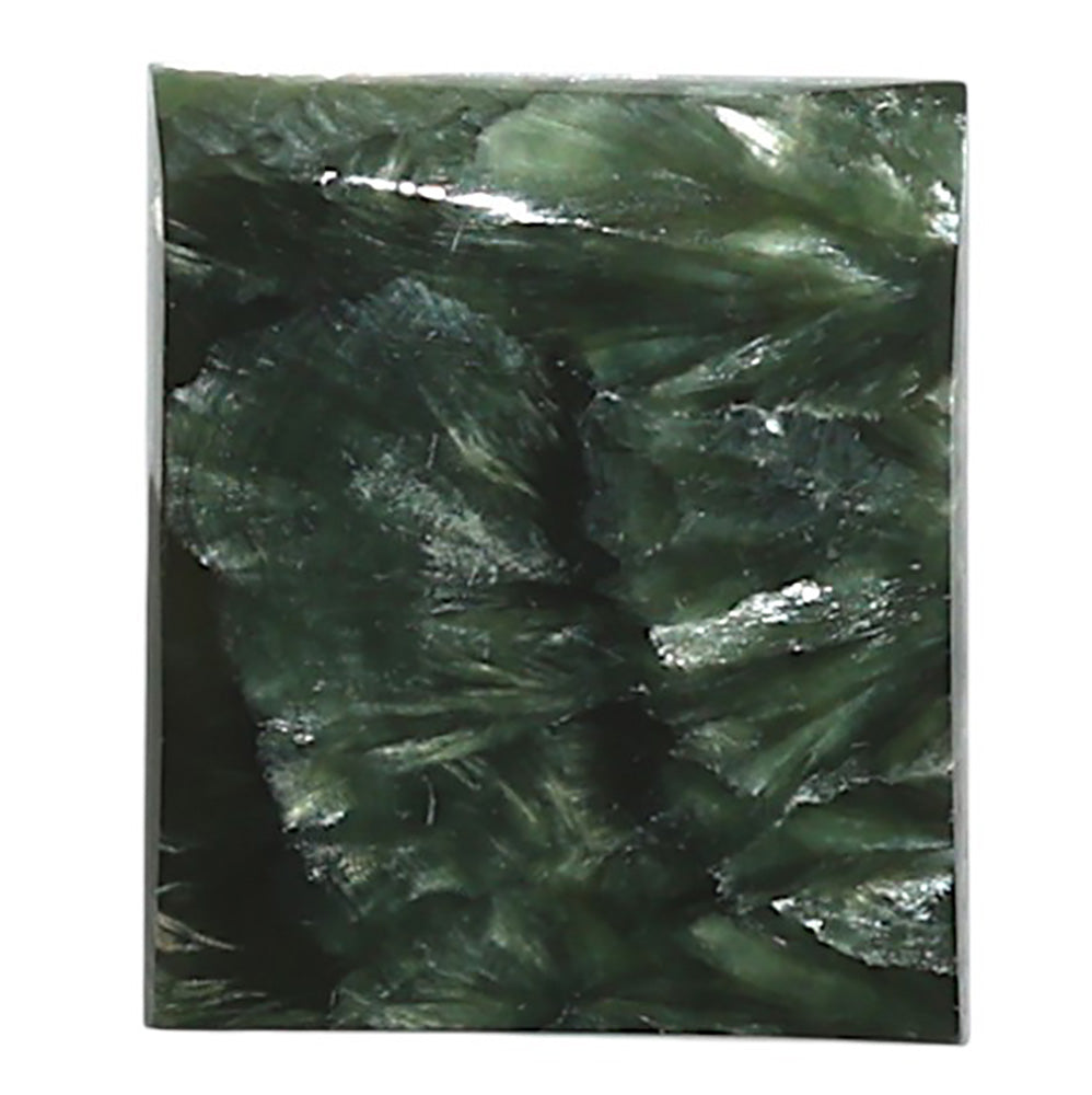 Natural Russian Seraphinite 16.6x19.5x4.5 mm Baguette Shape Polished Gemstone LS35-010195