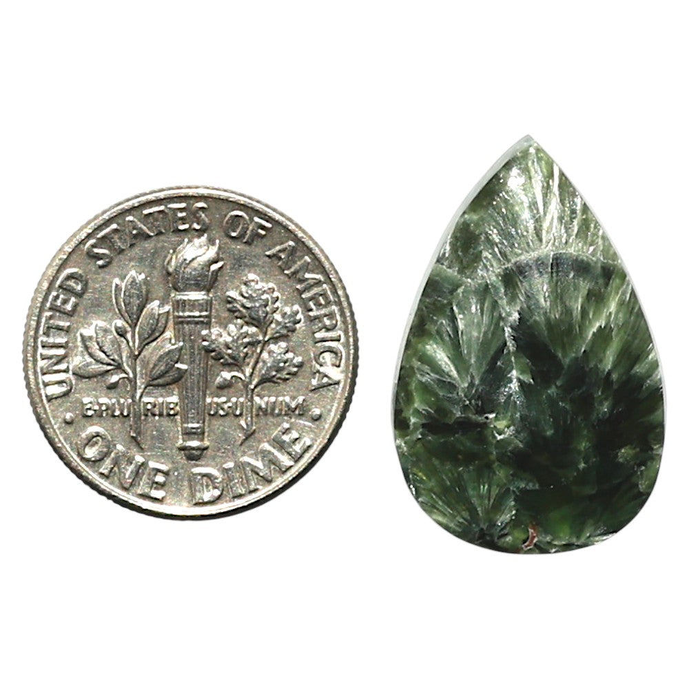 Natural Russian Seraphinite 14.5x22.15x5.5 mm Pear Shape Polished Gemstone LS35-010196