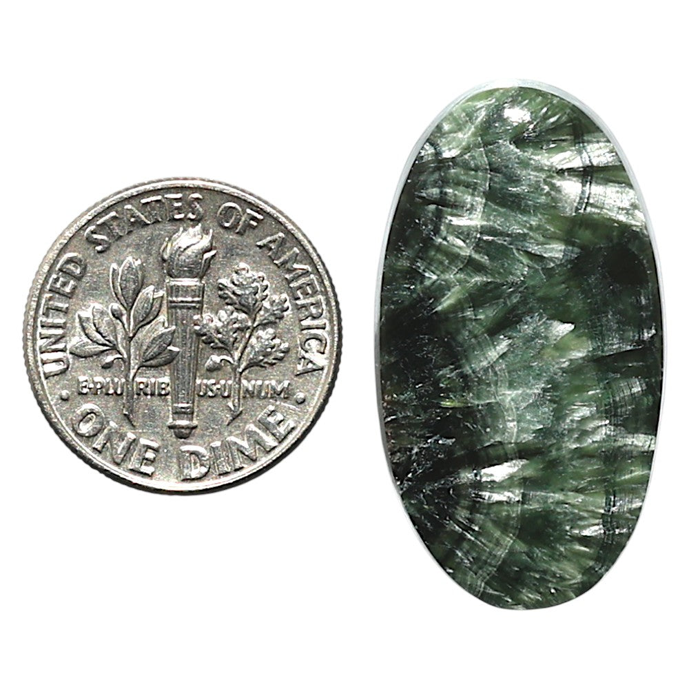 Natural Russian Seraphinite 16.2x29.5x5 mm Oval Shape Polished Gemstone LS35-010200