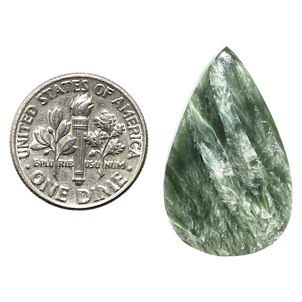 Natural Russian Seraphinite 16.5x27.15x5 mm Pear Shape Polished Gemstone LS35-010201