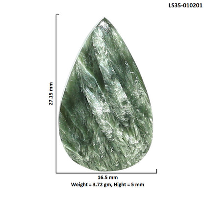 Natural Russian Seraphinite 16.5x27.15x5 mm Pear Shape Polished Gemstone LS35-010201