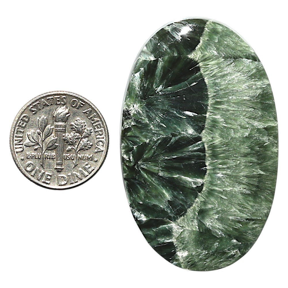 Natural Russian Seraphinite 28.3x45.4x5 mm Oval Shape Polished Gemstone LS35-010202