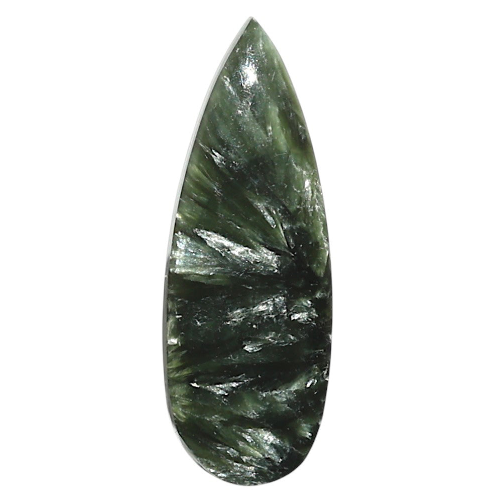 Natural Russian Seraphinite 12x34x4.5 mm Pear Shape Polished Gemstone LS35-010209