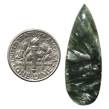 Natural Russian Seraphinite 12x34x4.5 mm Pear Shape Polished Gemstone LS35-010209