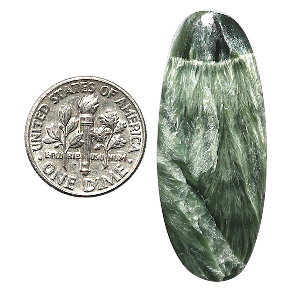 Natural Russian Seraphinite 16x40x5 mm Oval Shape Polished Gemstone LS35-010216