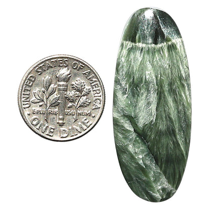 Natural Russian Seraphinite 16x40x5 mm Oval Shape Polished Gemstone LS35-010216