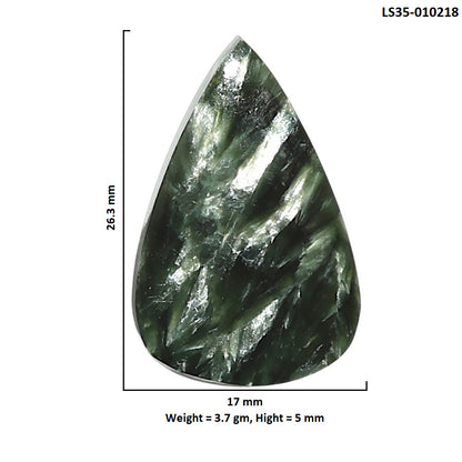Natural Russian Seraphinite 17x26.3x5 mm Pear Shape Polished Gemstone LS35-010218