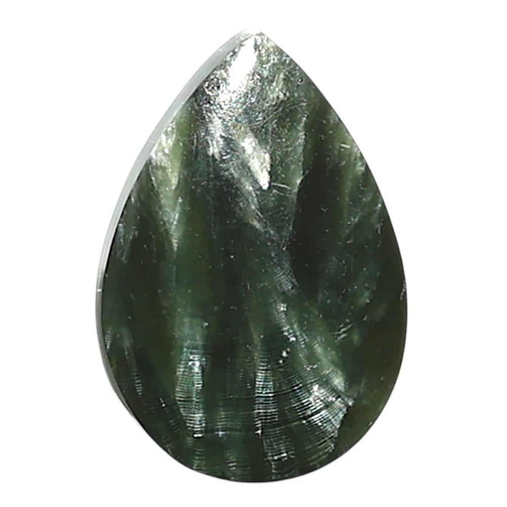 Natural Russian Seraphinite 14.8x21.6x4 mm Pear Shape Polished Gemstone LS35-010224