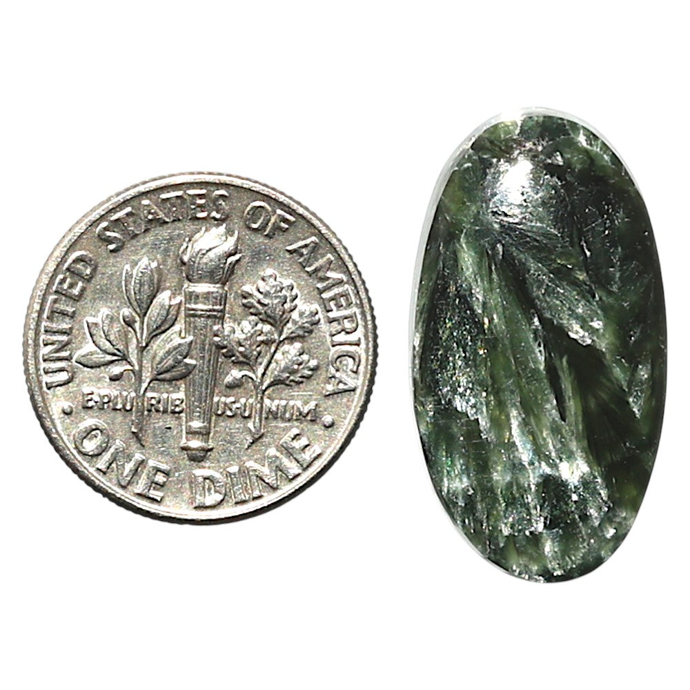 Natural Russian Seraphinite 13x23.85x4.5 mm Oval Shape Polished Gemstone LS35-010231