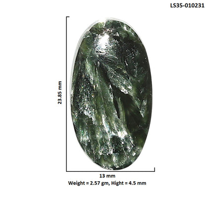 Natural Russian Seraphinite 13x23.85x4.5 mm Oval Shape Polished Gemstone LS35-010231