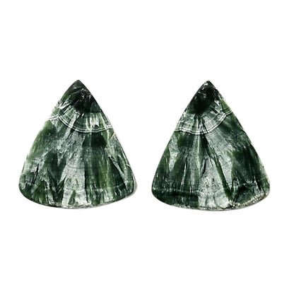 Russian Seraphinite Pair 16.3x18x4 mm Fancy Shape Polished Gemstone LS35-04381