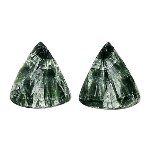 Russian Seraphinite Pair 16.3x18x4 mm Fancy Shape Polished Gemstone LS35-04381