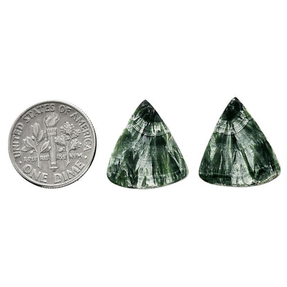 Russian Seraphinite Pair 16.3x18x4 mm Fancy Shape Polished Gemstone LS35-04381