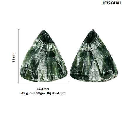 Russian Seraphinite Pair 16.3x18x4 mm Fancy Shape Polished Gemstone LS35-04381