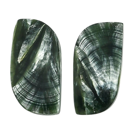 Russian Seraphinite Pair 10.3x21.2x3.5 mm Fancy Shape Polished Gemstone LS35-04383