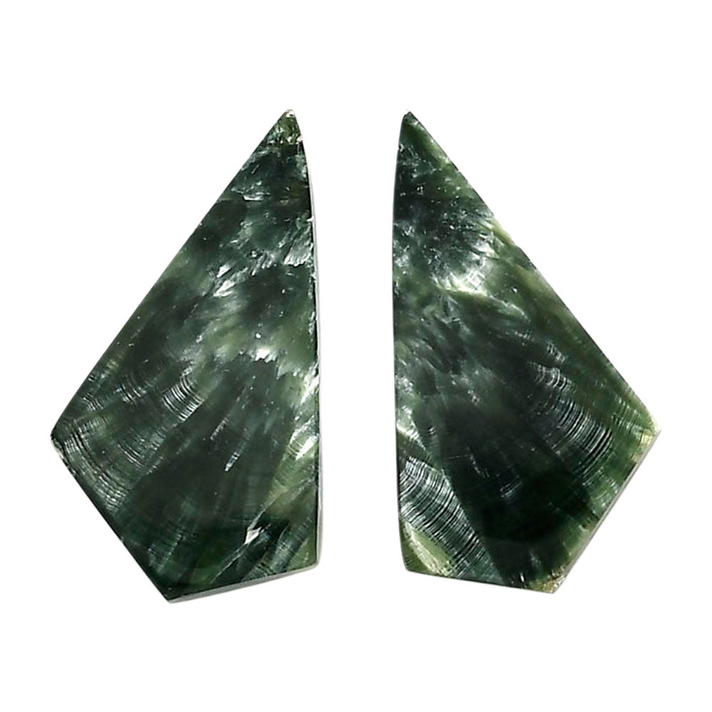 Russian Seraphinite Pair 14x26.3x4 mm Fancy Shape Polished Gemstone LS35-04384