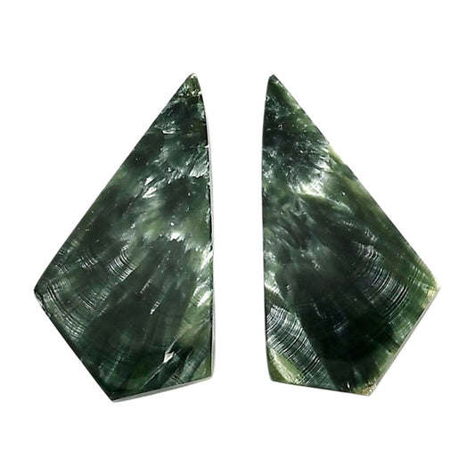 Russian Seraphinite Pair 14x26.3x4 mm Fancy Shape Polished Gemstone LS35-04384