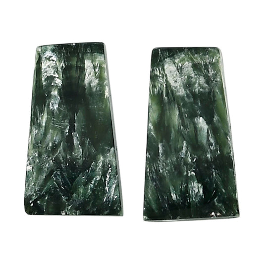 Russian Seraphinite Pair 11.8x21.1x4.3 mm Fancy Shape Polished Gemstone LS35-04386