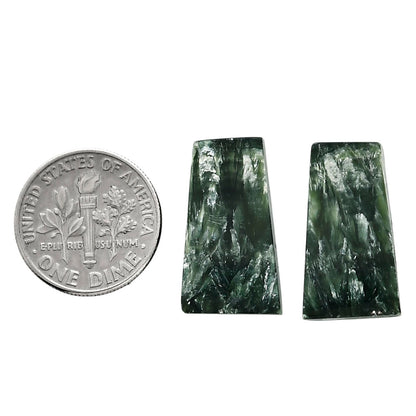Russian Seraphinite Pair 11.8x21.1x4.3 mm Fancy Shape Polished Gemstone LS35-04386