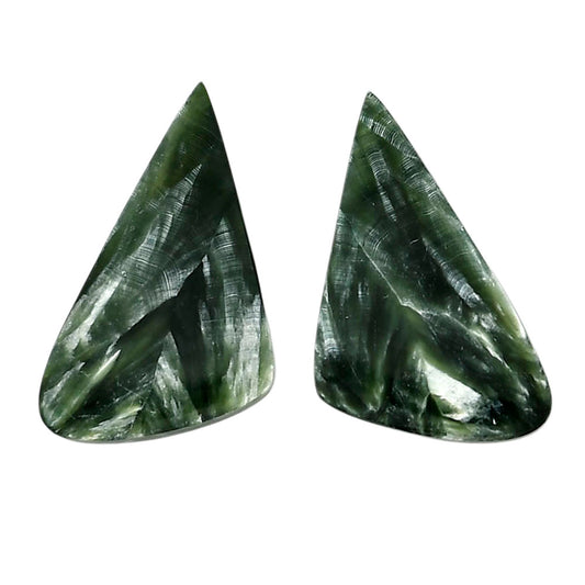 Russian Seraphinite Pair 15x26.5x3.5 mm Fancy Shape Polished Gemstone LS35-04389