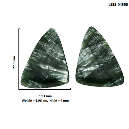 Russian Seraphinite Pair 19.1x27.5x4 mm Fancy Shape Polished Gemstone LS35-04390