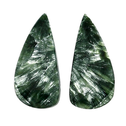 Russian Seraphinite Pair 11x23.3x4 mm Fancy Shape Polished Gemstone LS35-04400