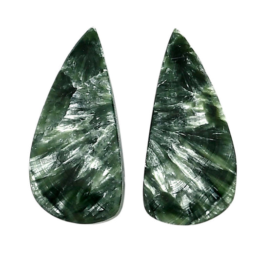 Russian Seraphinite Pair 11x23.3x4 mm Fancy Shape Polished Gemstone LS35-04400