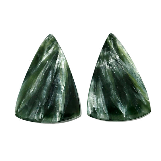 Russian Seraphinite Pair 14.8x20.5x4.5 mm Fancy Shape Polished Gemstone LS35-04415