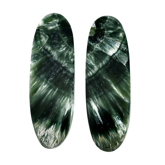 Russian Seraphinite Pair 10.5x31.5x4 mm Oval Shape Polished Gemstone LS35-04424
