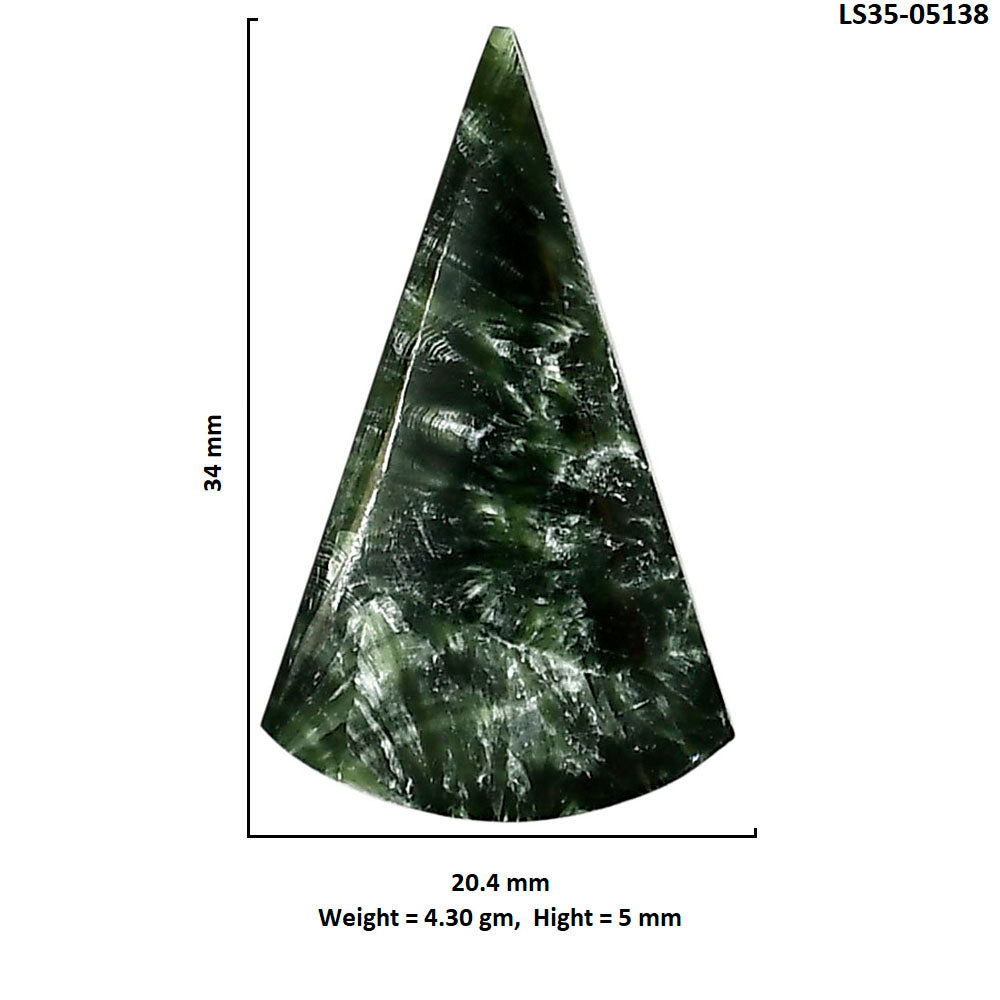 Russian Seraphinite 20.4x34x5 mm Fancy Shape Polished Gemstone LS35-05138