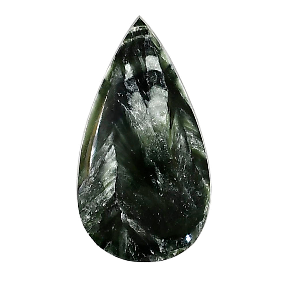 Russian Seraphinite 16.3x29.6x5 mm Pear Shape Polished Gemstone LS35-05151