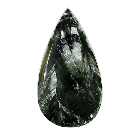 Russian Seraphinite 16.3x29.6x5 mm Pear Shape Polished Gemstone LS35-05151