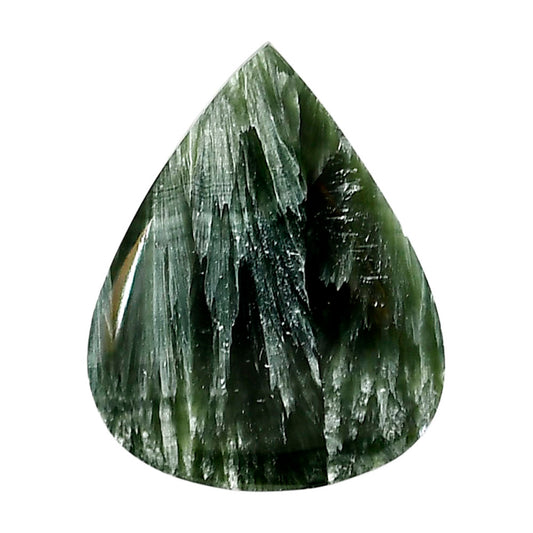 Russian Seraphinite 26x32.7x5 mm Pear Shape Polished Gemstone LS35-05153