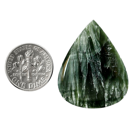 Russian Seraphinite 26x32.7x5 mm Pear Shape Polished Gemstone LS35-05153