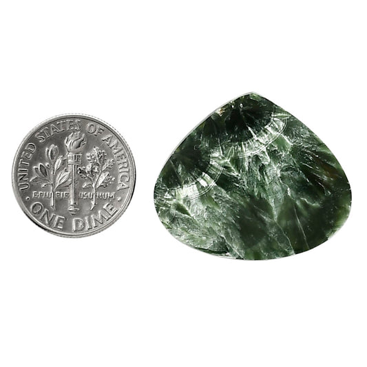 Russian Seraphinite 24.2x28.45x4.5 mm Heart Shape Polished Gemstone LS35-05158