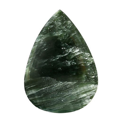Russian Seraphinite 24x33.45x5 mm Pear Shape Polished Gemstone LS35-05160