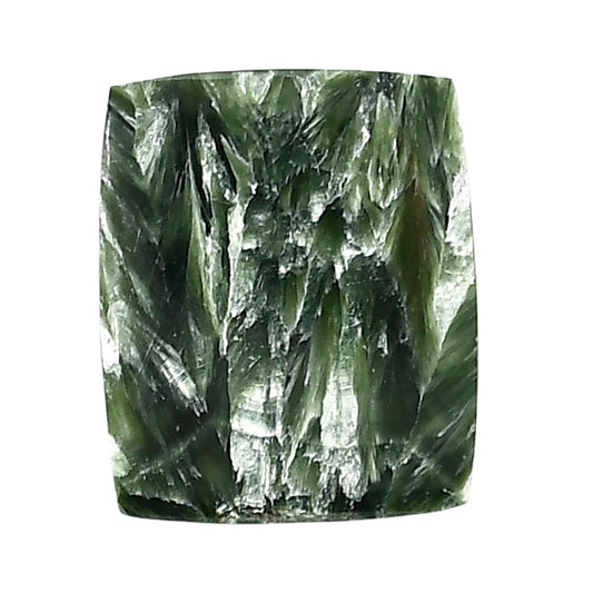 Russian Seraphinite 20.1x24.1x4.5 mm Baguette Shape Polished Gemstone LS35-05163