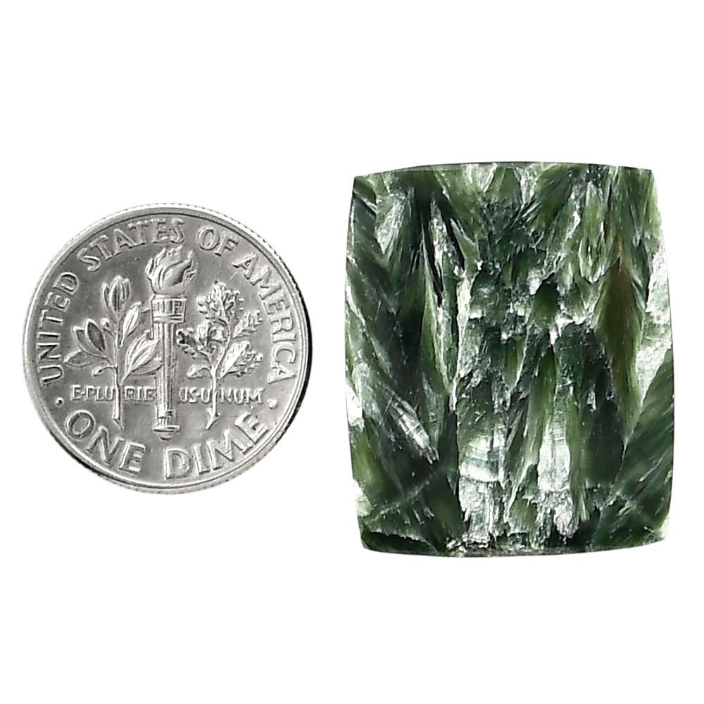 Russian Seraphinite 20.1x24.1x4.5 mm Baguette Shape Polished Gemstone LS35-05163