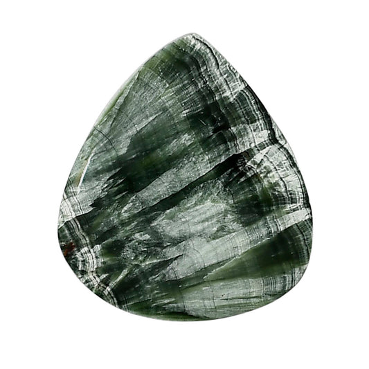 Russian Seraphinite 28.6x32.55x5 mm Pear Shape Polished Gemstone LS35-05164