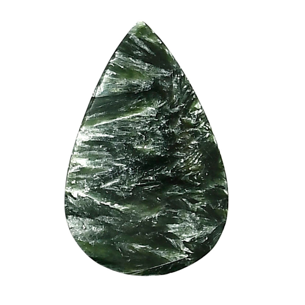 Russian Seraphinite 19x29.2x5.3 mm Pear Shape Polished Gemstone LS35-05167