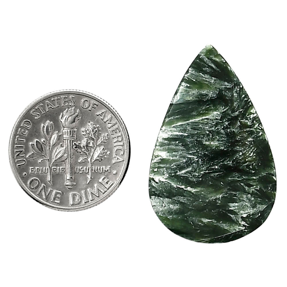 Russian Seraphinite 19x29.2x5.3 mm Pear Shape Polished Gemstone LS35-05167