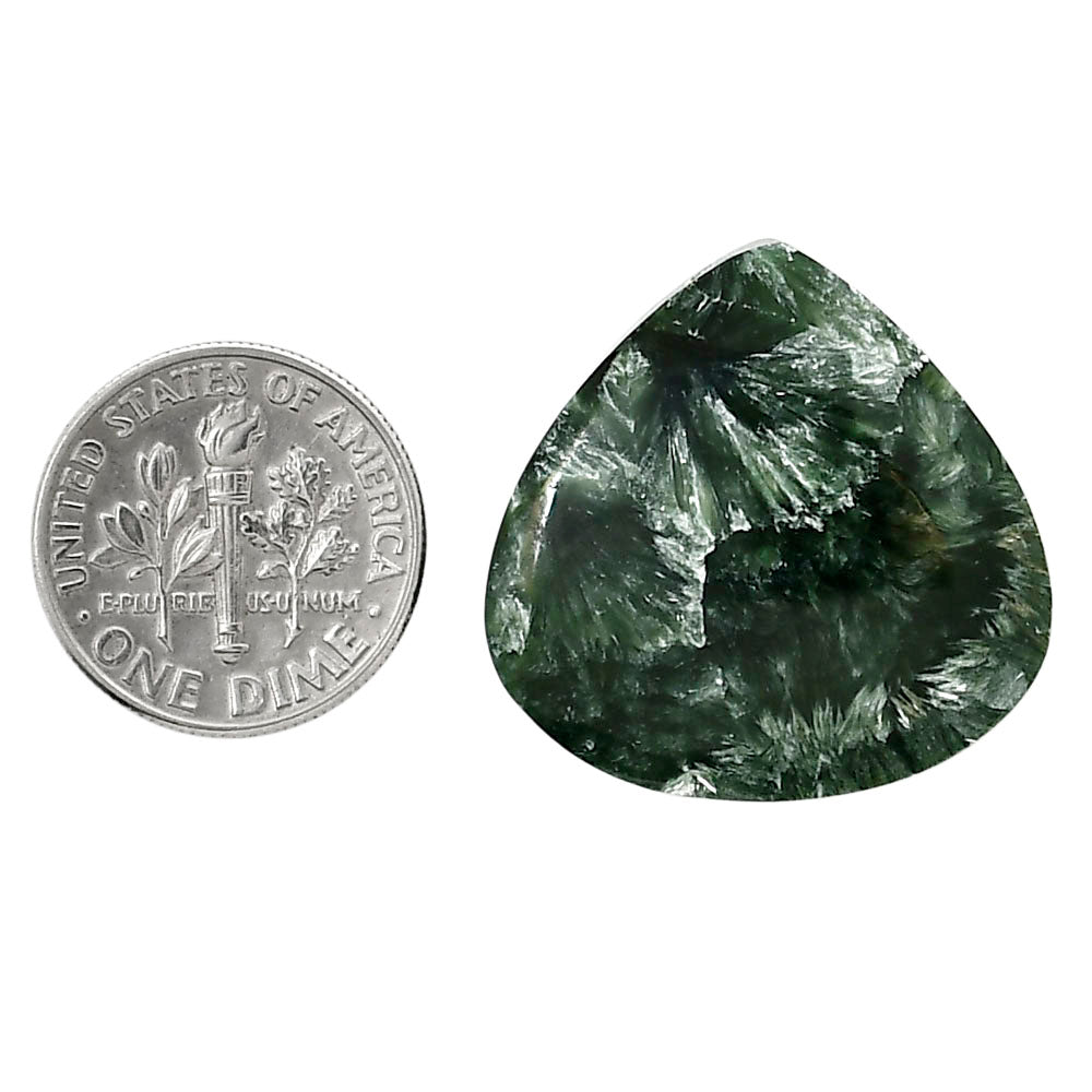 Russian Seraphinite 25.45x25.8x5.5 mm Heart Shape Polished Gemstone LS35-05169