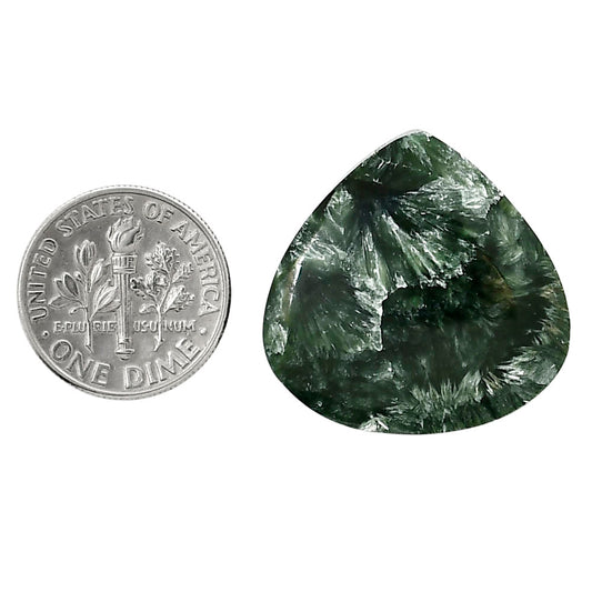 Russian Seraphinite 25.45x25.8x5.5 mm Heart Shape Polished Gemstone LS35-05169